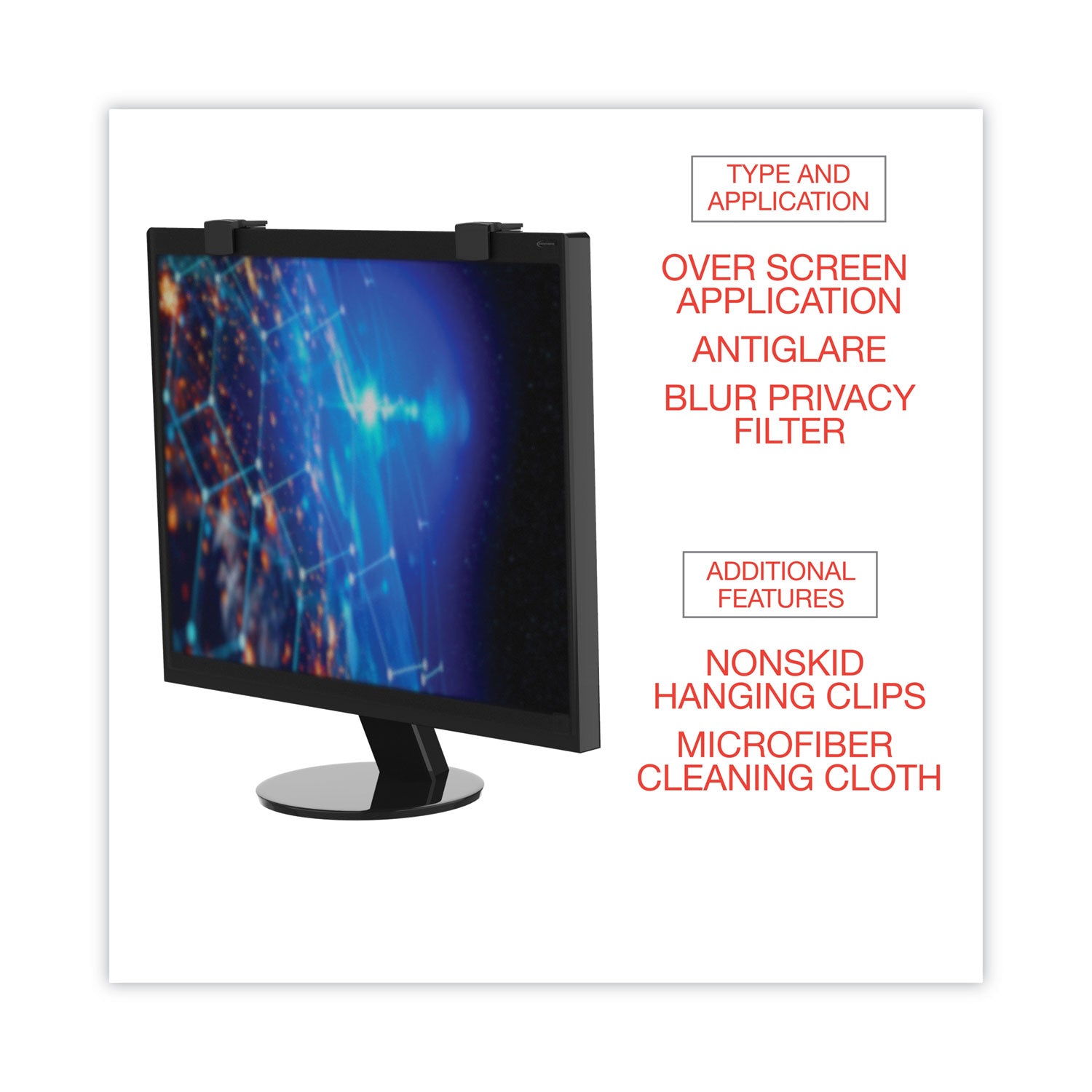 Premium Antiglare Blur Privacy Monitor Filter for 15" Flat Panel Monitor - 