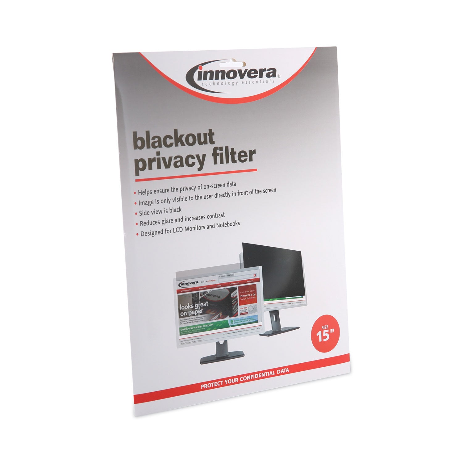 Blackout Privacy Filter for 15" Flat Panel Monitor/Laptop - 