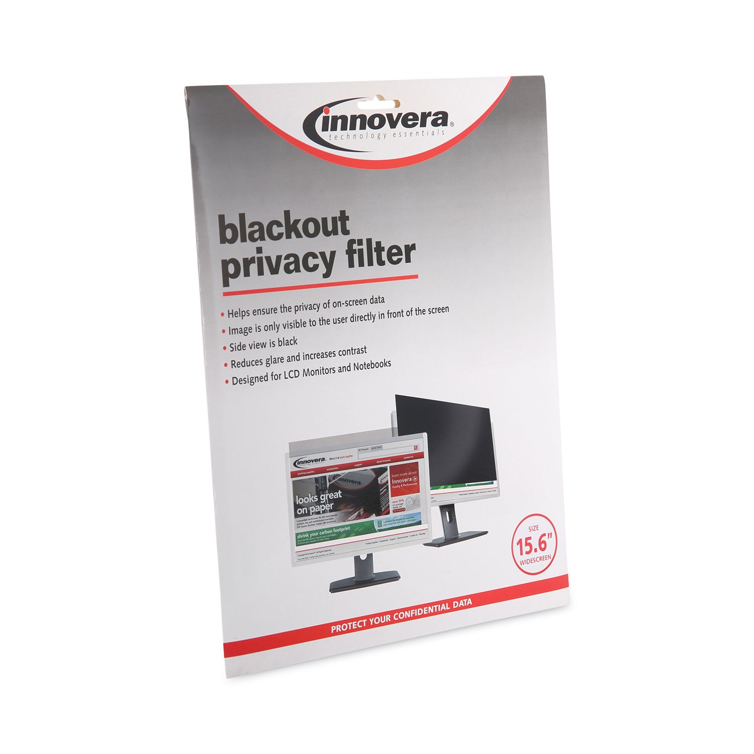 Blackout Privacy Filter for 15.6" Widescreen Laptop, 16:9 Aspect Ratio - 