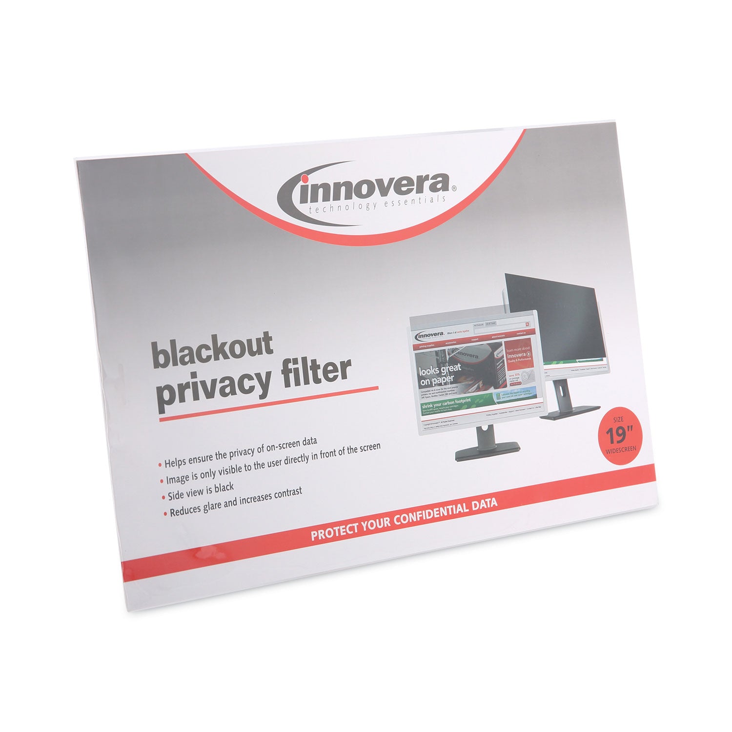 Blackout Privacy Filter for 19" Widescreen Flat Panel Monitor, 16:10 Aspect Ratio - 