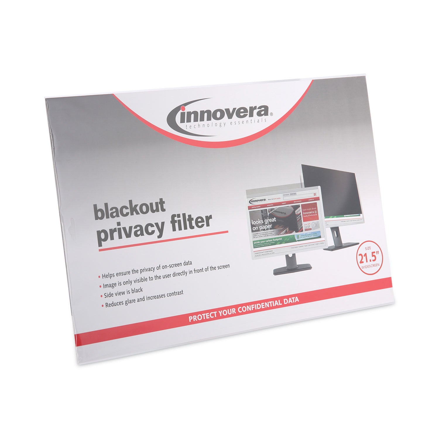 Blackout Privacy Filter for 21.5" Widescreen Flat Panel Monitor, 16:9 Aspect Ratio - 