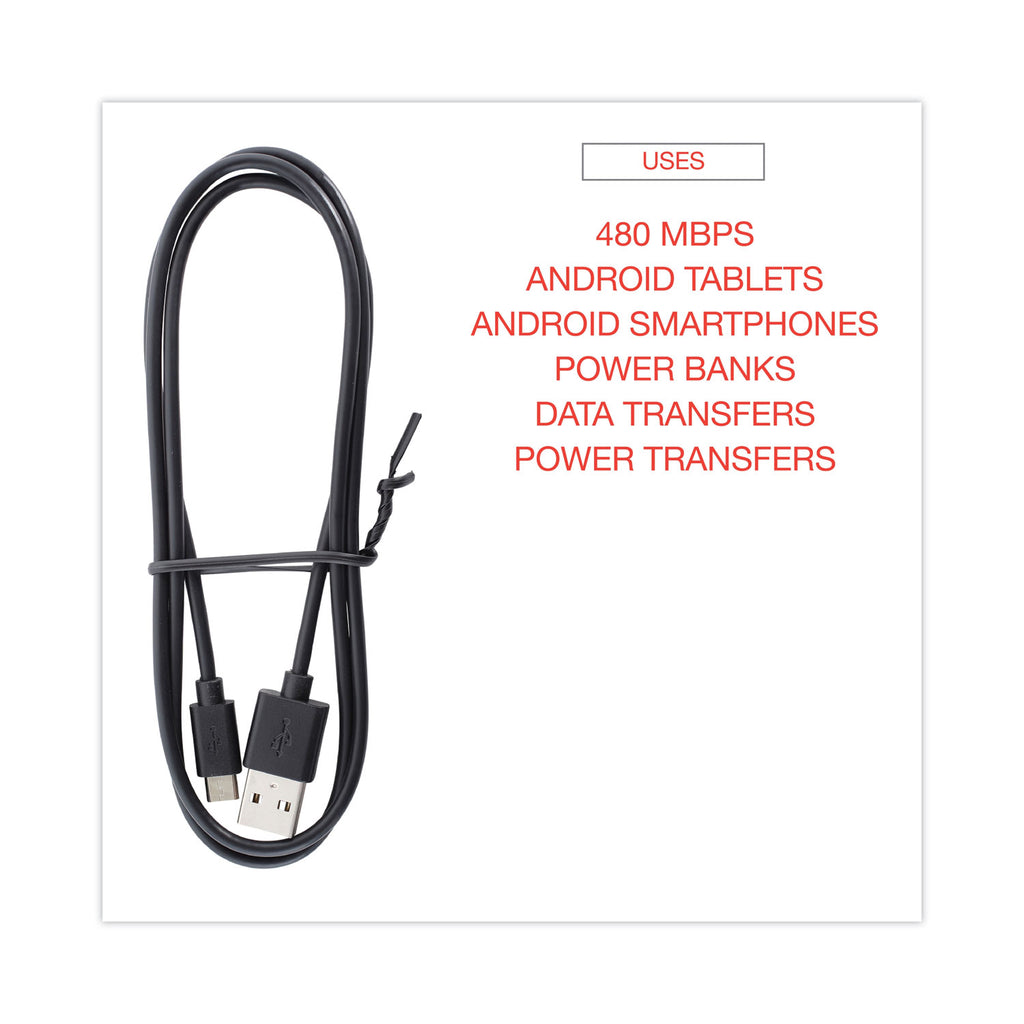 USB to Micro USB Cable, 3 ft, Black