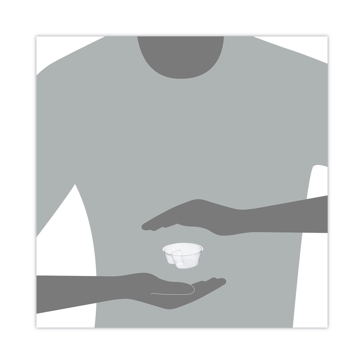 Single Compartment Cup Insert, 3.5 oz, Clear, 1,000/Carton