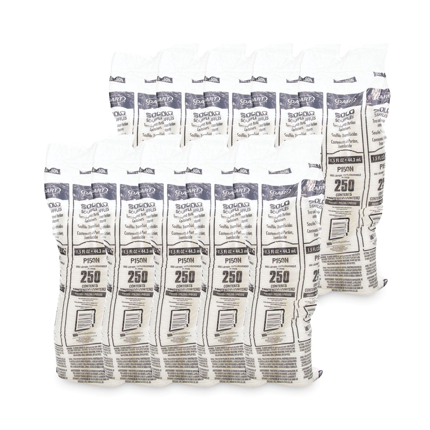 Polystyrene Portion Cups, 1.5 oz, Translucent, 2,500/Carton