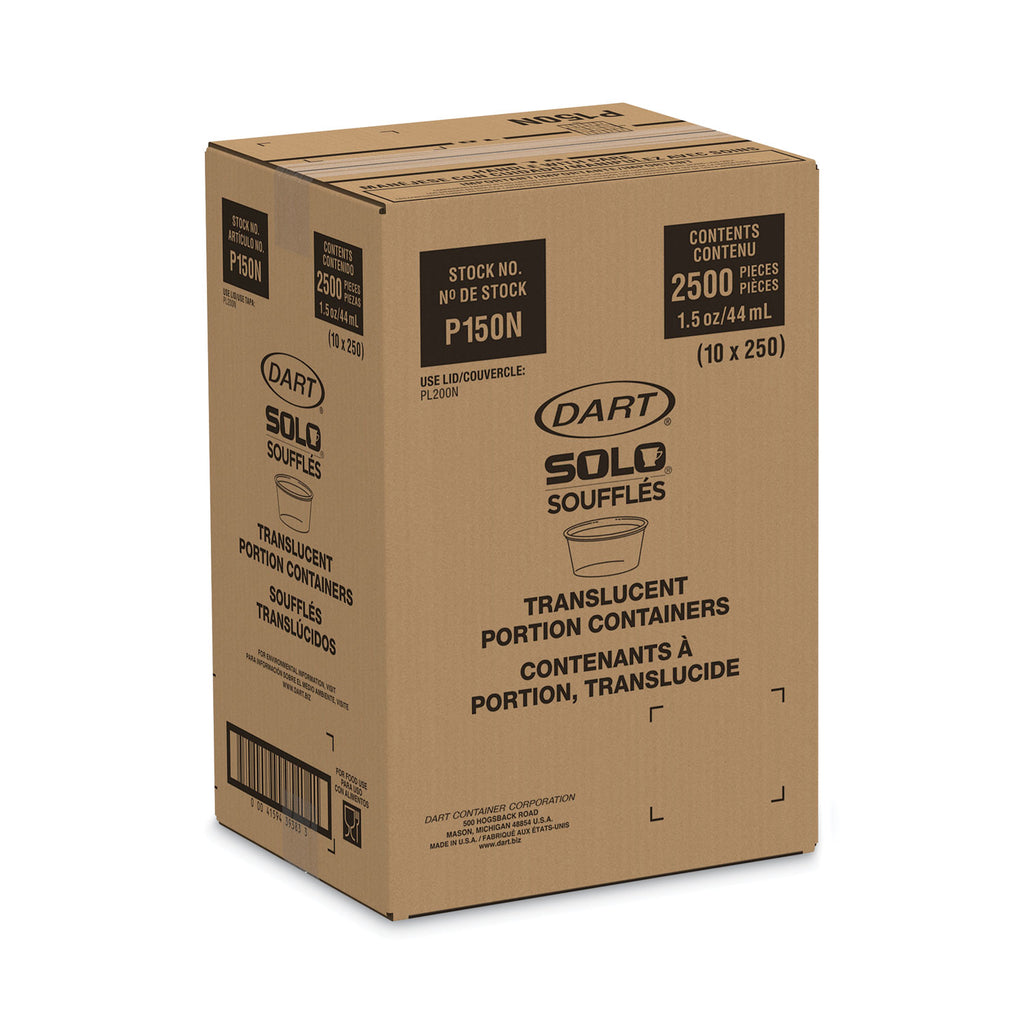 Polystyrene Portion Cups, 1.5 oz, Translucent, 2,500/Carton