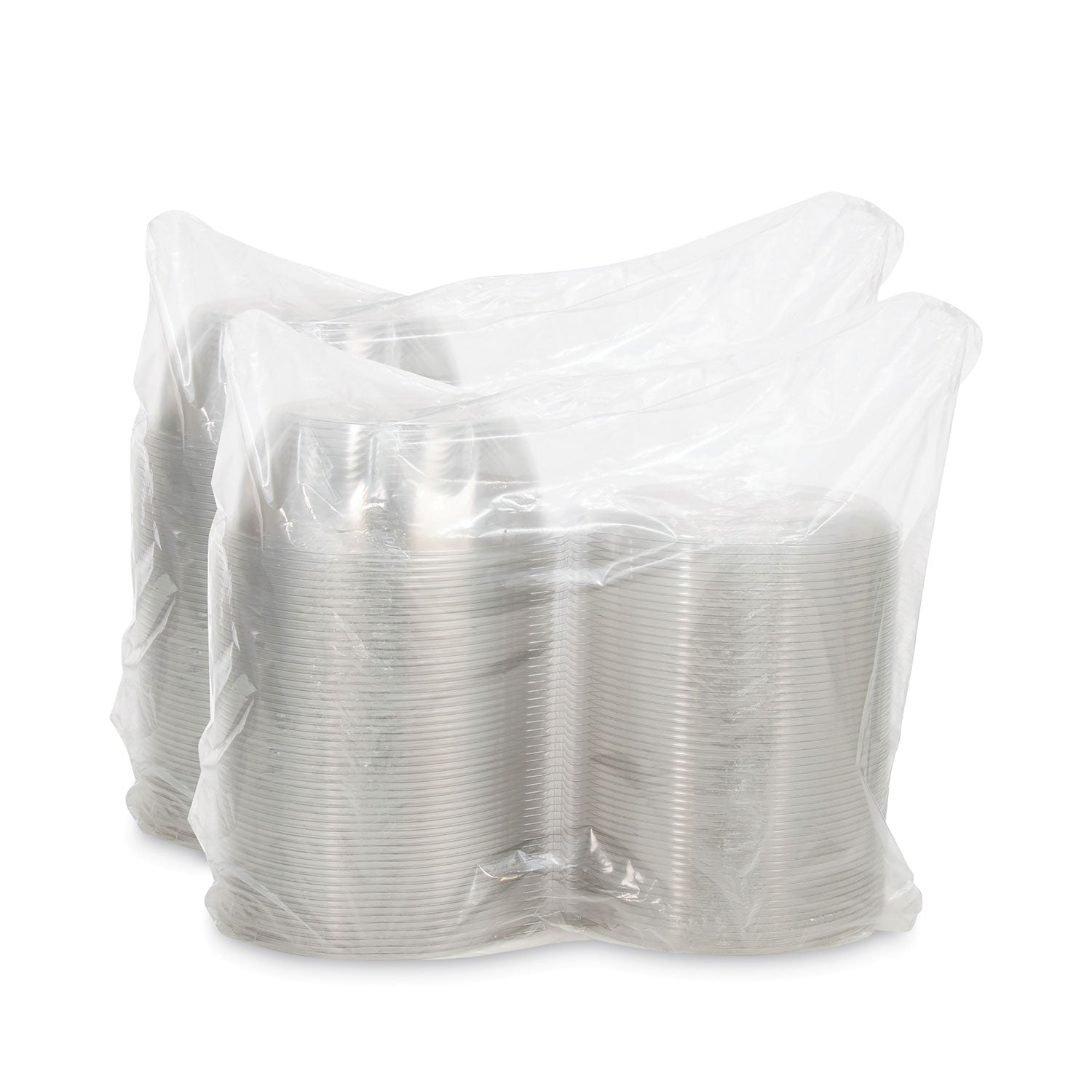 Tamper-Resistant, Tamper-Evident Bowls with Dome Lid, 64 oz, 8.9" Diameter x 4"h, Clear, Plastic, 100/Carton