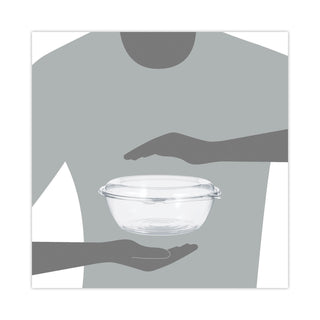 Tamper-Resistant, Tamper-Evident Bowls with Dome Lid, 48 oz, 8.9" Diameter x 3.4"h, Clear, Plastic, 100/Carton