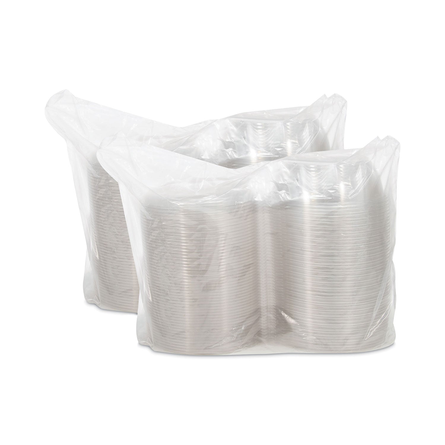 Tamper-Resistant, Tamper-Evident Bowls with Dome Lid, 48 oz, 8.9" Diameter x 3.4"h, Clear, Plastic, 100/Carton