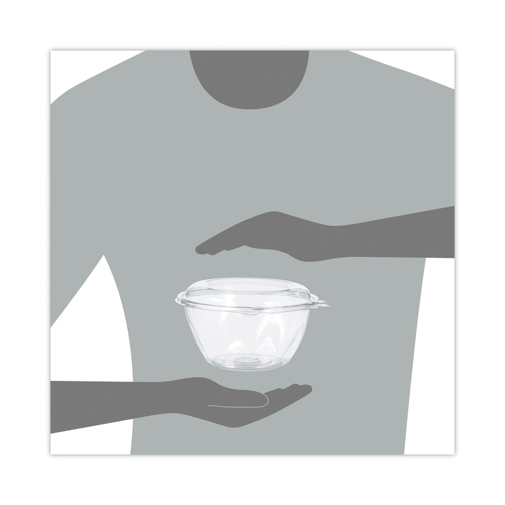 Tamper-Resistant, Tamper-Evident Bowls with Dome Lid, 32 oz, 7" Diameter x 3.4"h, Clear, Plastic, 150/Carton