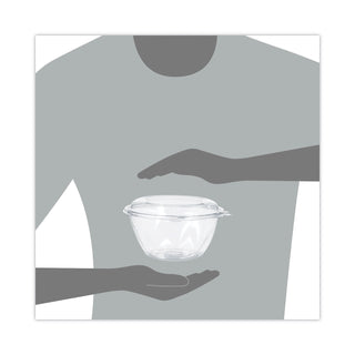 Tamper-Resistant, Tamper-Evident Bowls with Dome Lid, 32 oz, 7" Diameter x 3.4"h, Clear, Plastic, 150/Carton