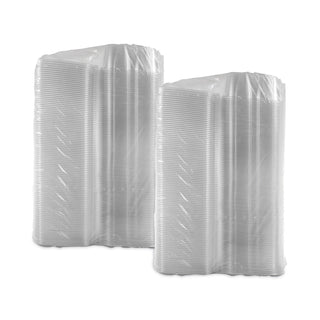 ClearPac SafeSeal Tamper-Resistant/Evident Containers, Flat Lid, 64 oz, 8.1 x 7.8 x 3.3, Clear, Plastic, 100/Bag, 2 Bags/CT