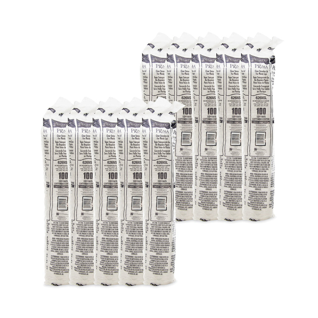 Prima Strawless Plastic Lids, Fits 12 oz to 26 oz Cups, Clear, 1,000/Carton