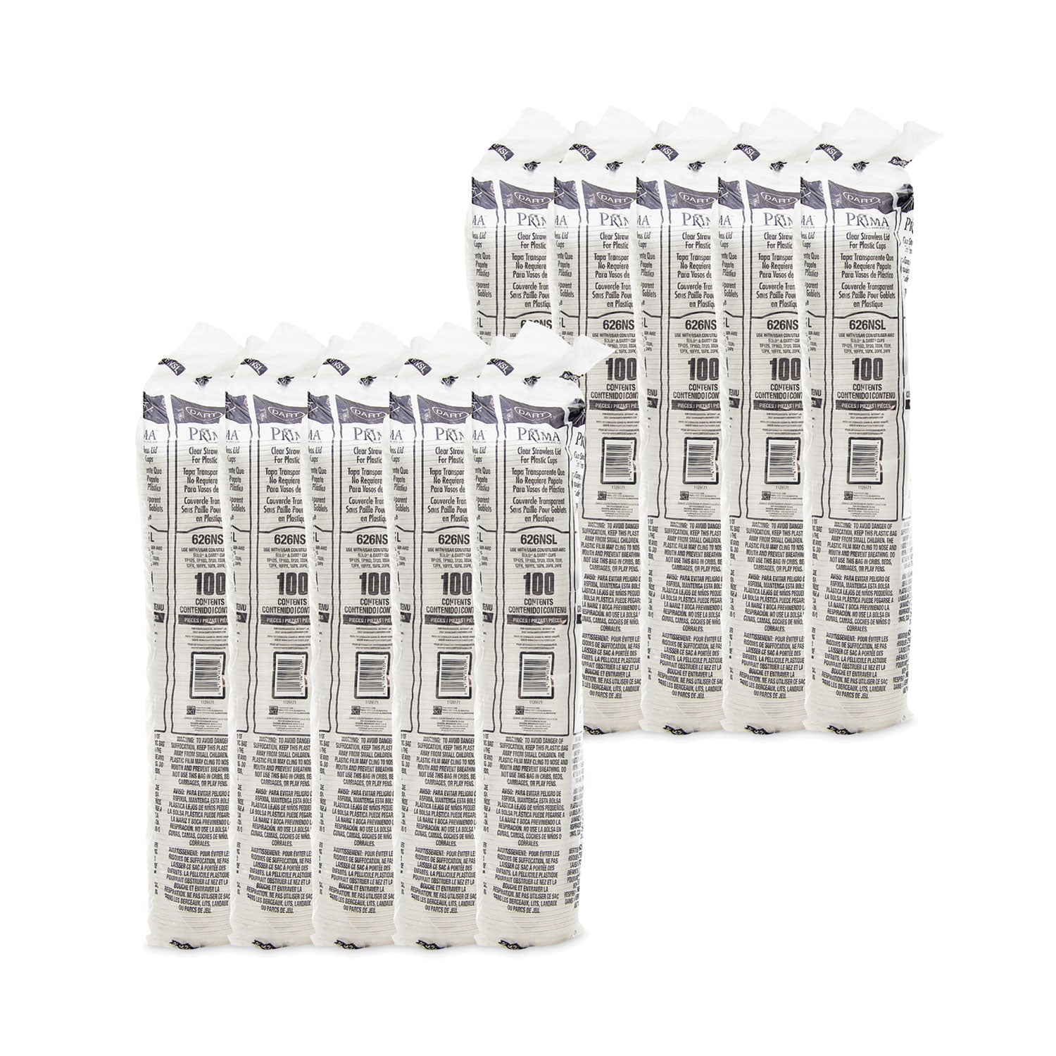 Prima Strawless Plastic Lids, Fits 12 oz to 26 oz Cups, Clear, 1,000/Carton