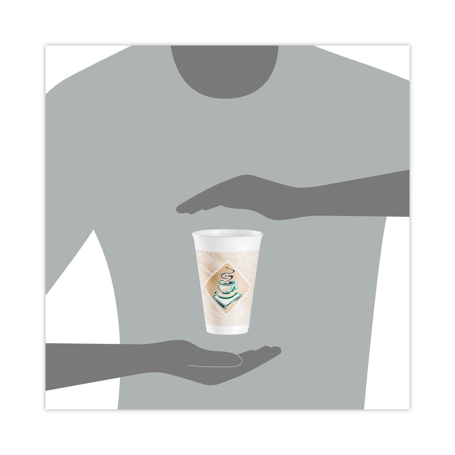 Cafe G Foam Hot/Cold Cups, 16 oz, Brown/Green/White, 1,000/Carton