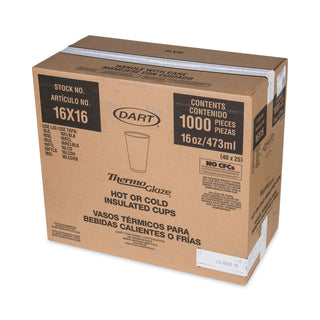Cafe G Foam Hot/Cold Cups, 16 oz, Brown/Green/White, 1,000/Carton