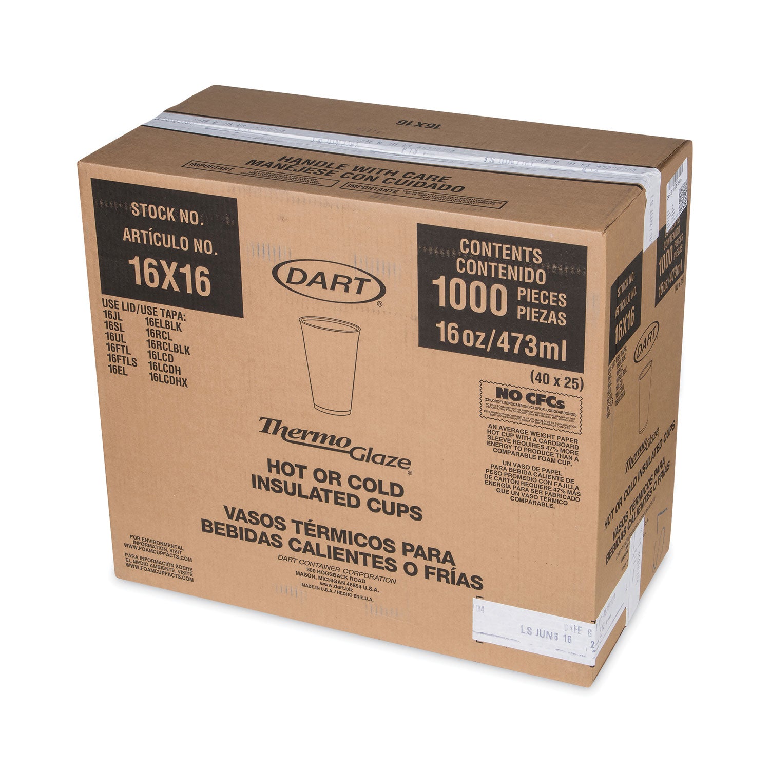 Cafe G Foam Hot/Cold Cups, 16 oz, Brown/Green/White, 1,000/Carton