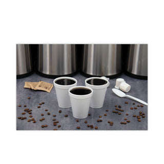 Foam Drink Cups, 6 oz, White, 25/Bag, 40 Bags/Carton
