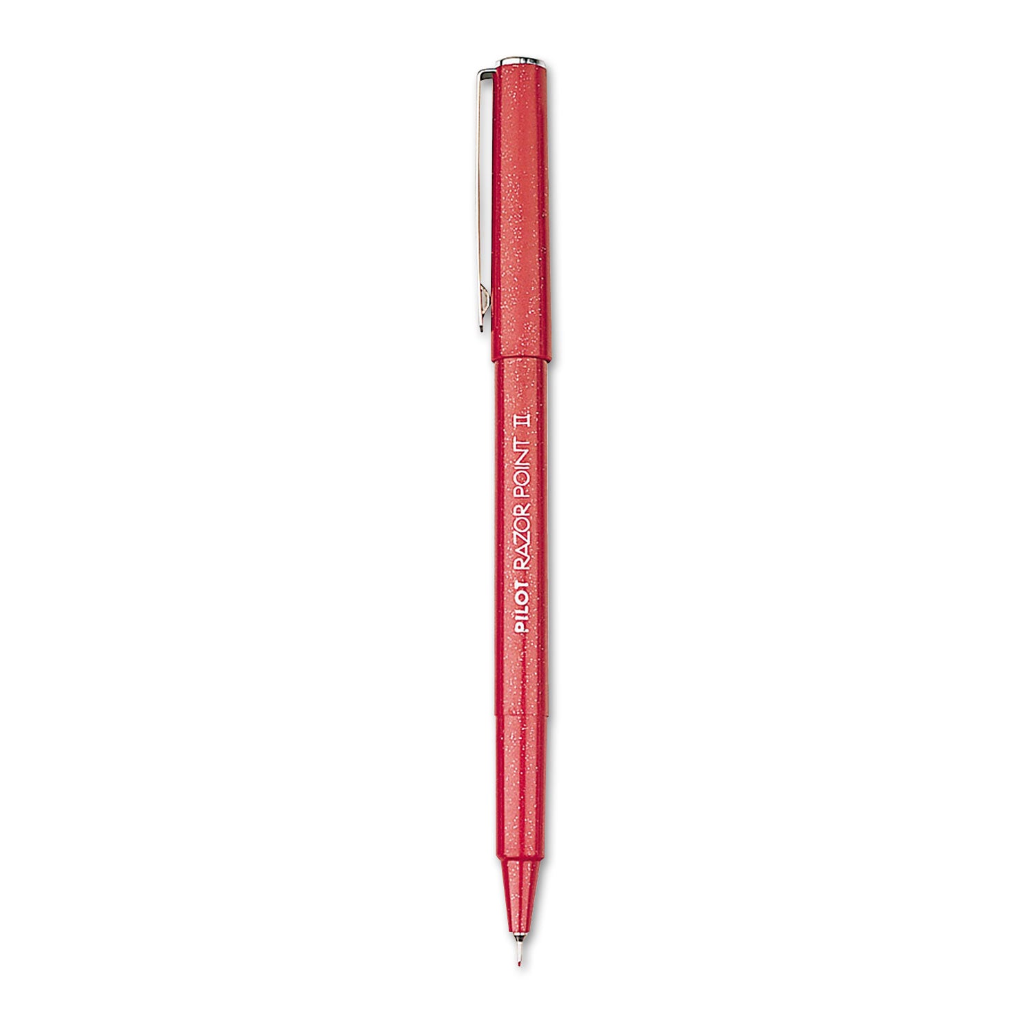 Razor Point II Super Fine Line Porous Point Pen, Stick, Ultra-Fine 0.2 mm, Red Ink, Red Barrel, Dozen - 