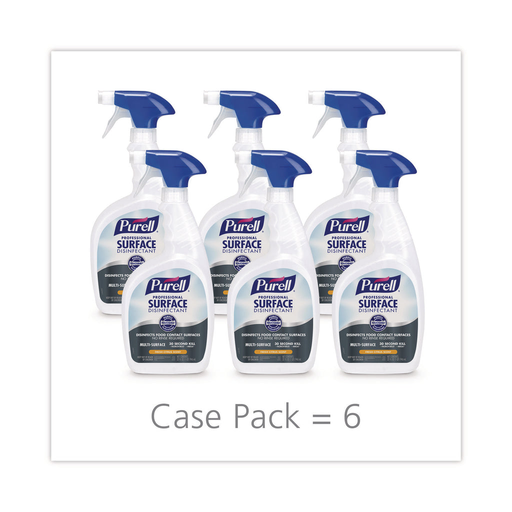 Professional Surface Disinfectant, Fresh Citrus, 32 oz Spray Bottle, 6/Carton