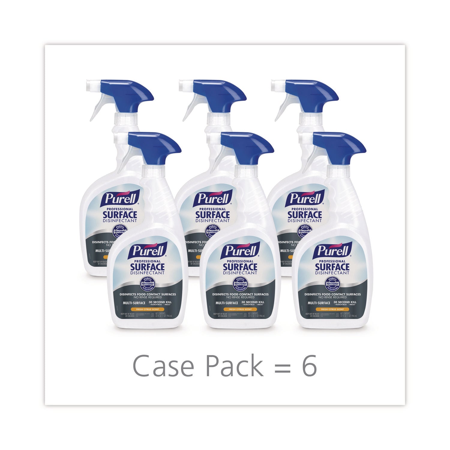 Professional Surface Disinfectant, Fresh Citrus, 32 oz Spray Bottle, 6/Carton