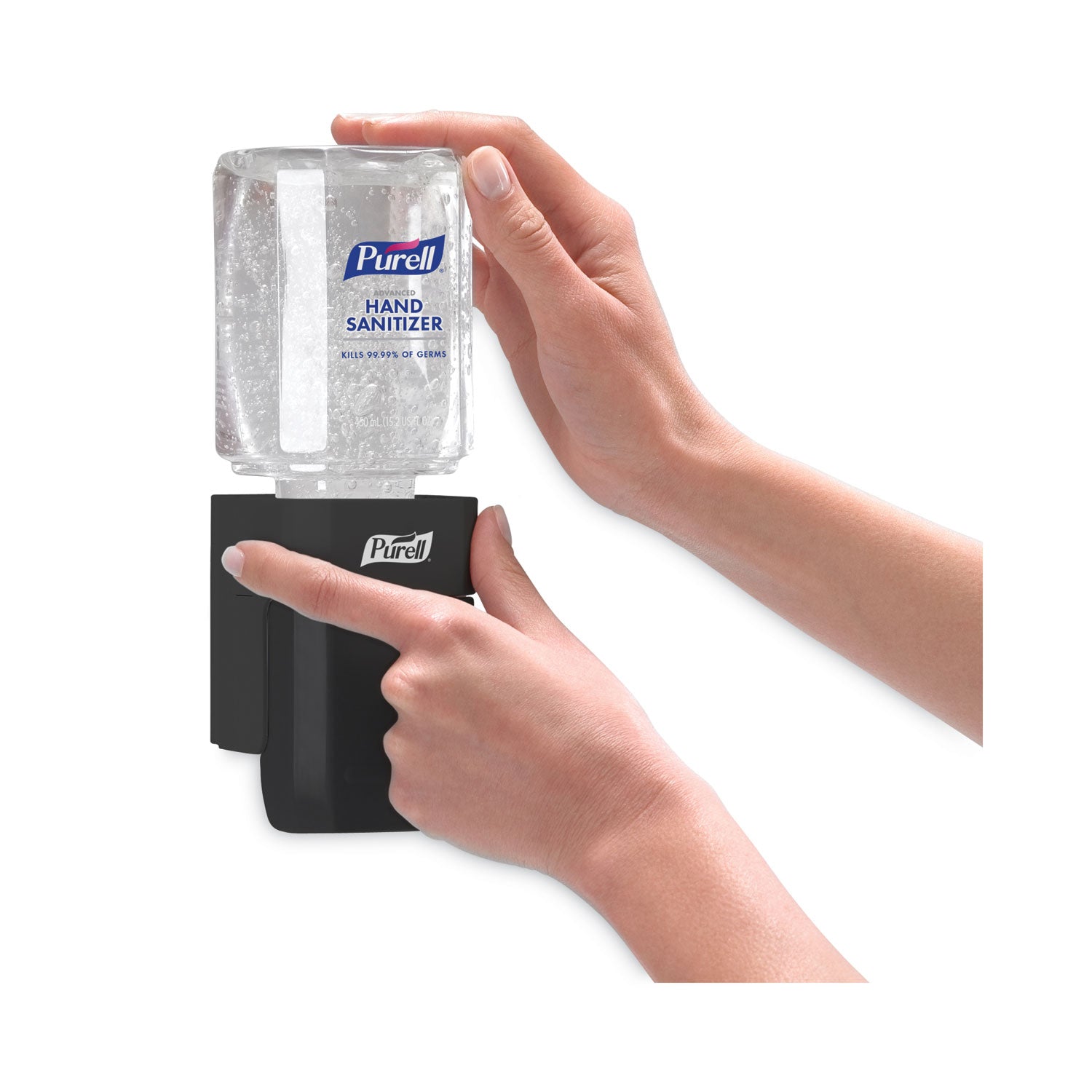 ES1 Hand Sanitizer Dispenser Starter Kit, 450 mL, 3.12 x 5.88 x 5.81, Graphite, 6/Carton