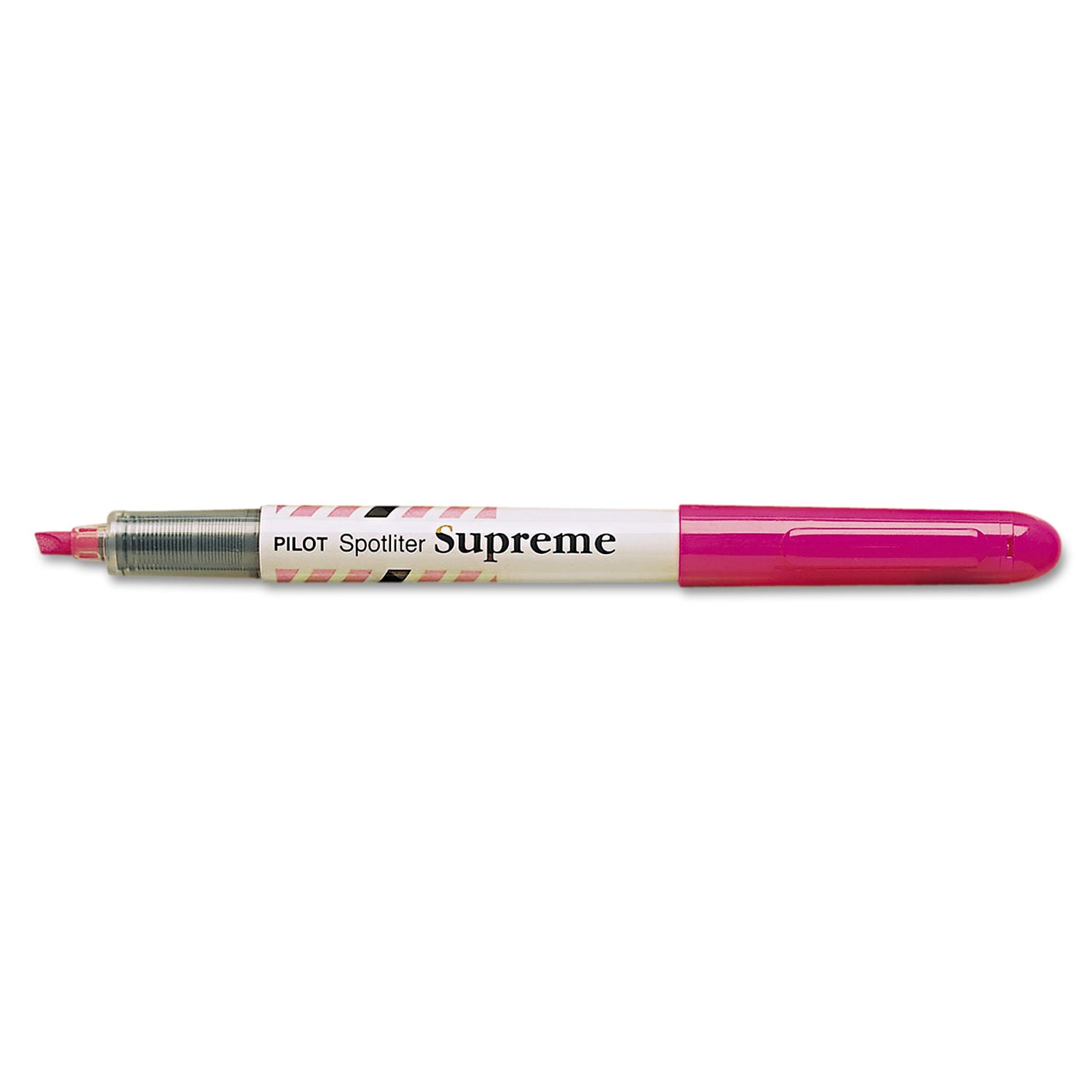 Spotliter Supreme Highlighter, Fluorescent Pink Ink, Chisel Tip, Pink/White Barrel - 