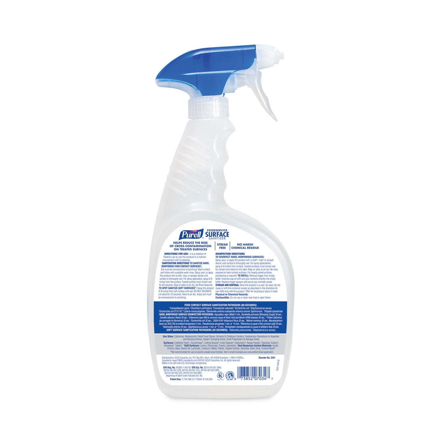 foodservice-surface-sanitizer3-fragrance-free-32-oz-bottle-with-spray-trigger-attached-6-carton_goj334106rtl - 2