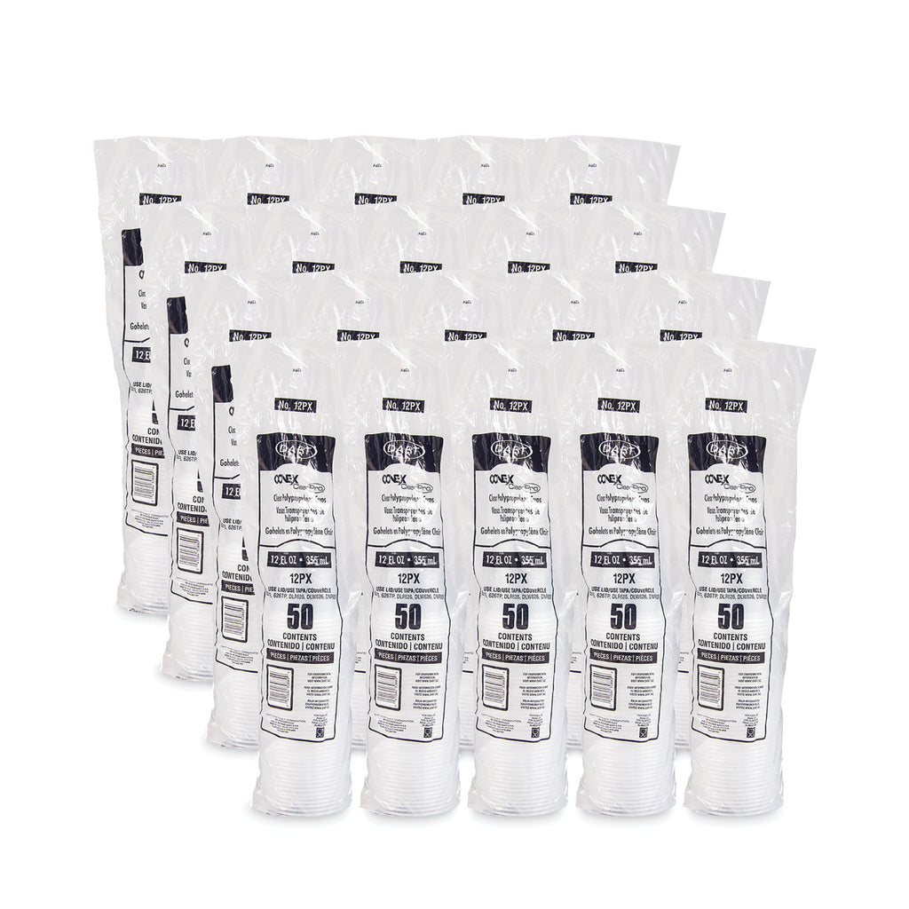 Conex ClearPro Plastic Cold Cups, 12 oz, Clear, 50/Sleeve, 20 Sleeves/Carton