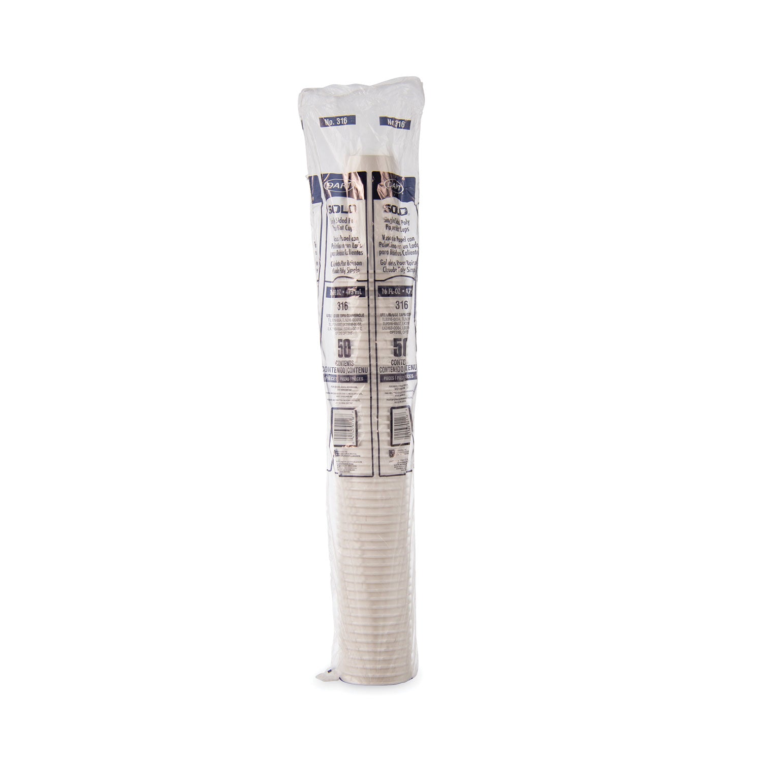 Single-Sided Poly Paper Hot Cups, 16 oz, White, 50 Sleeve, 20 Sleeves/Carton