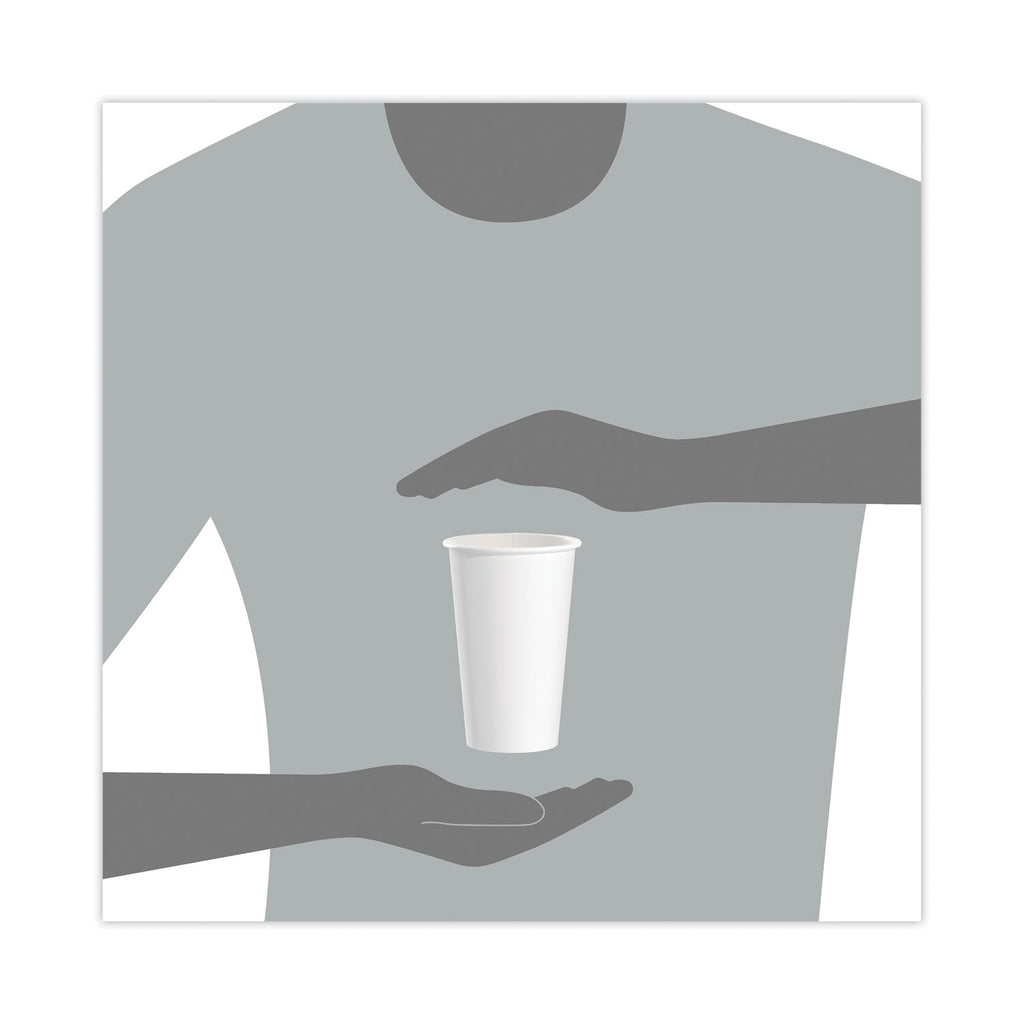 Single-Sided Poly Paper Hot Cups, 16 oz, White, 50 Sleeve, 20 Sleeves/Carton