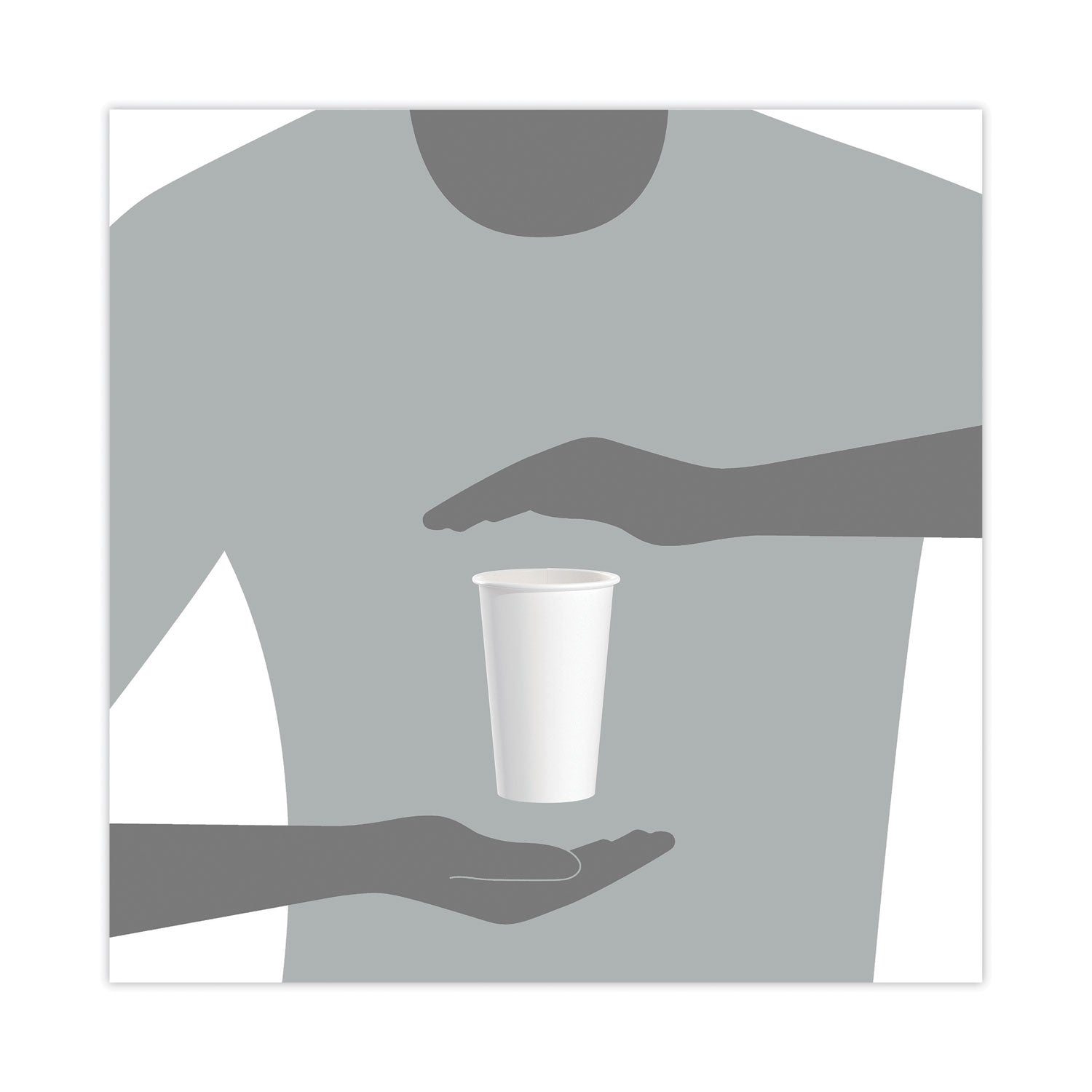 Single-Sided Poly Paper Hot Cups, 16 oz, White, 50 Sleeve, 20 Sleeves/Carton