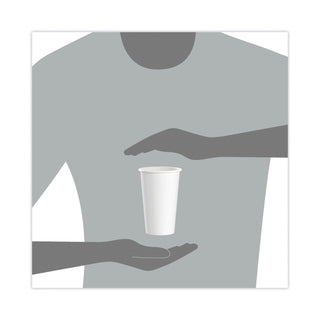 Single-Sided Poly Paper Hot Cups, 16 oz, White, 50 Sleeve, 20 Sleeves/Carton