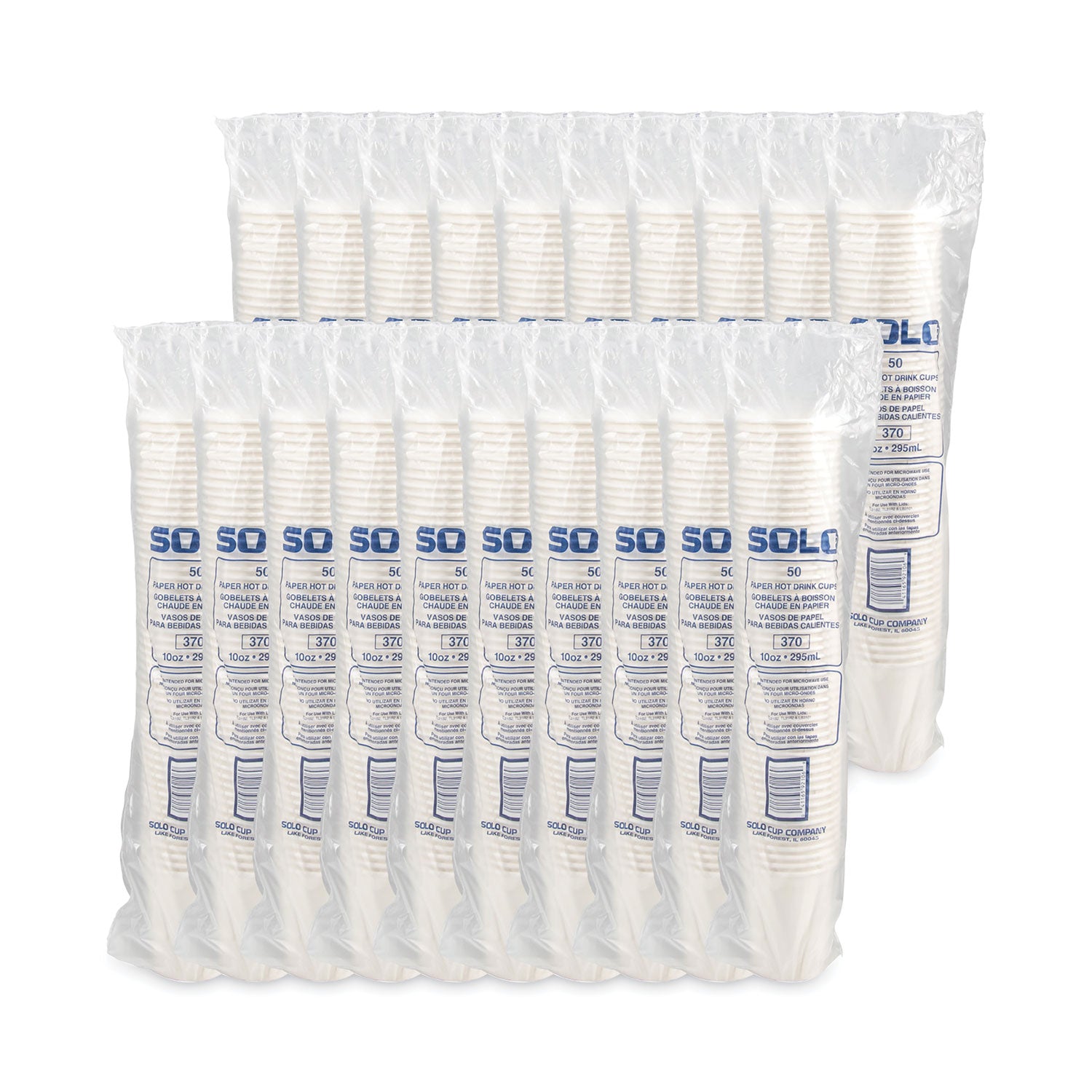 Single-Sided Poly Paper Hot Cups, 10 oz, White, 50 Sleeve, 20 Sleeves/Carton