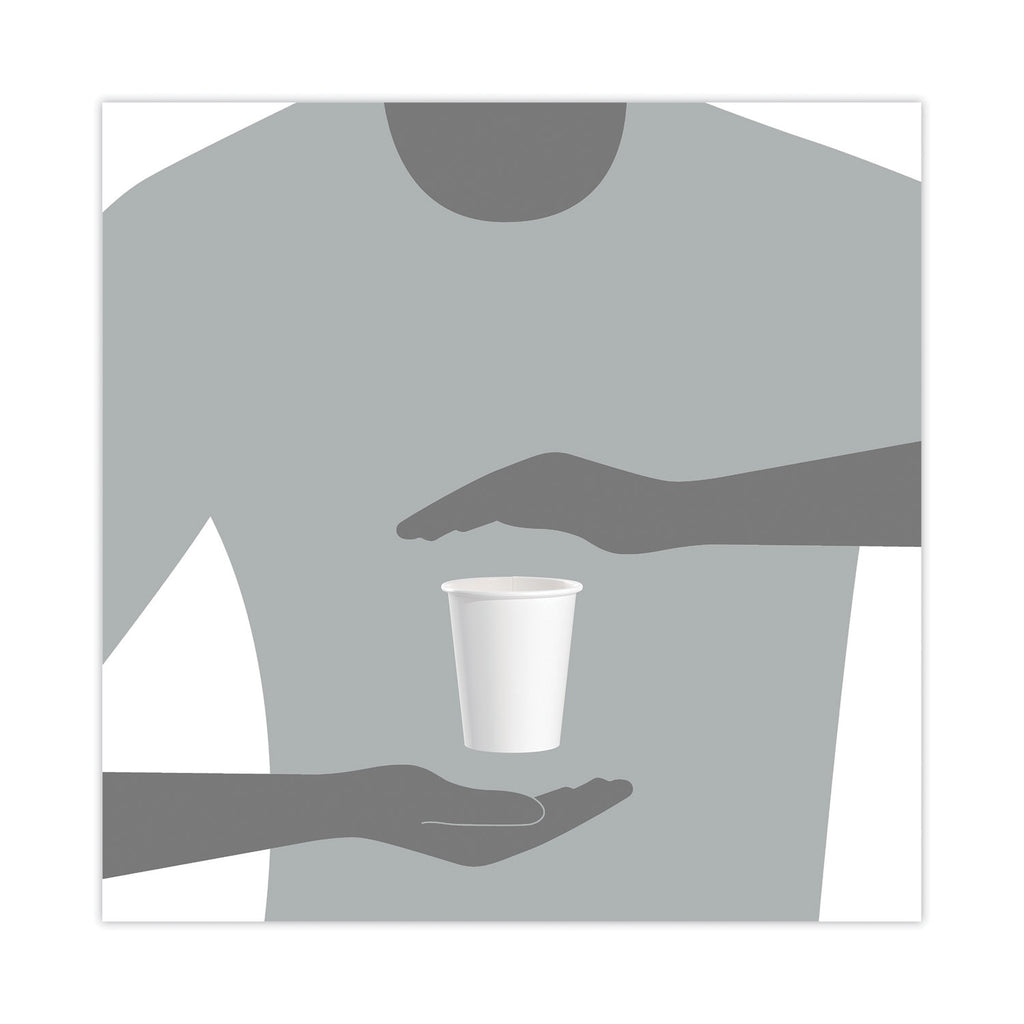 Single-Sided Poly Paper Hot Cups, 10 oz, White, 50 Sleeve, 20 Sleeves/Carton
