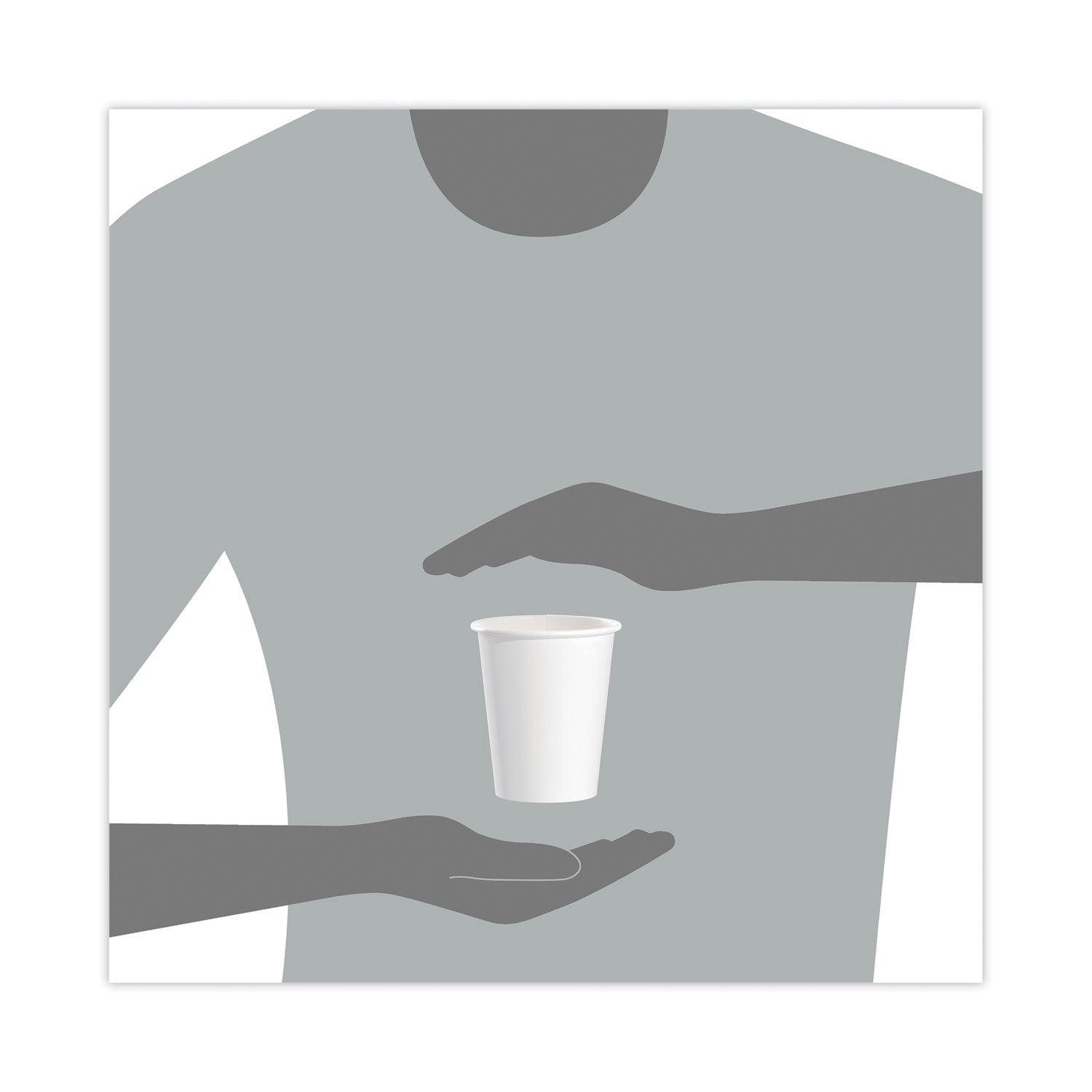 Single-Sided Poly Paper Hot Cups, 10 oz, White, 50 Sleeve, 20 Sleeves/Carton