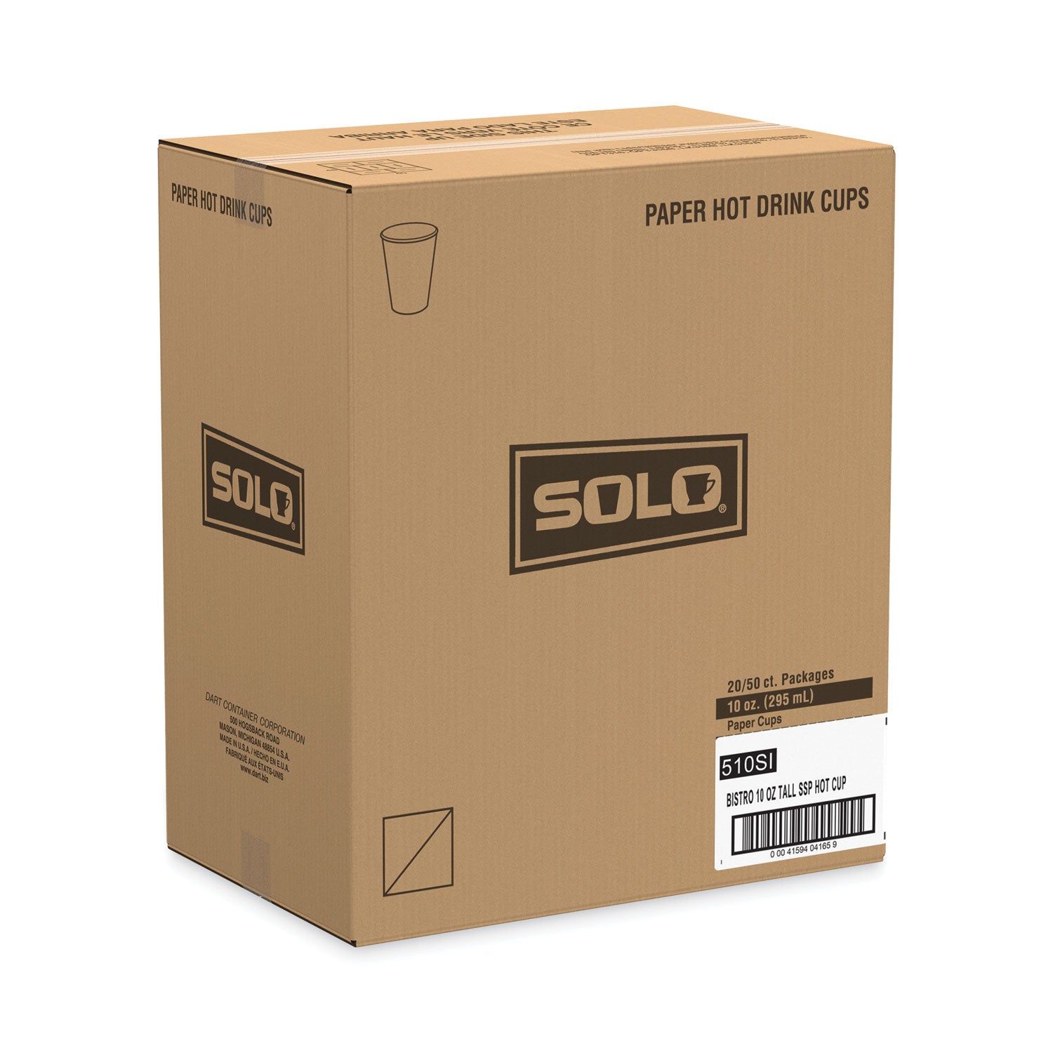 Paper Hot Drink Cups in Bistro Design, 10 oz, Maroon, 1,000/Carton