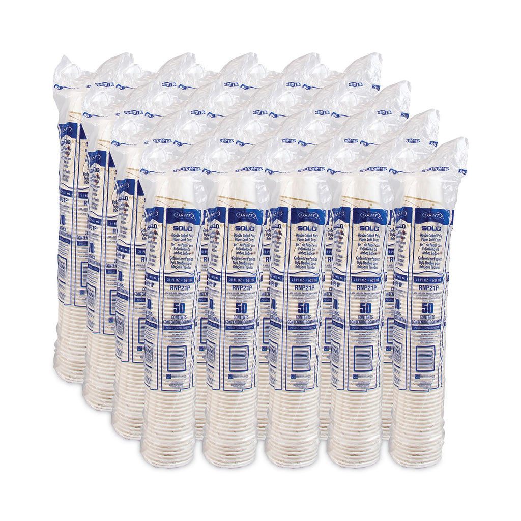 Double Sided Poly Paper Cold Cups, 21 oz, Symphony Design, Tan/Maroon/White, 50/Pack, 20 Packs/Carton