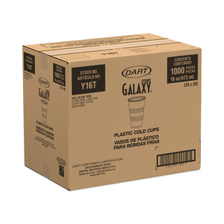 High-Impact Polystyrene Cold Cups, 16 oz, Translucent, 50/Pack