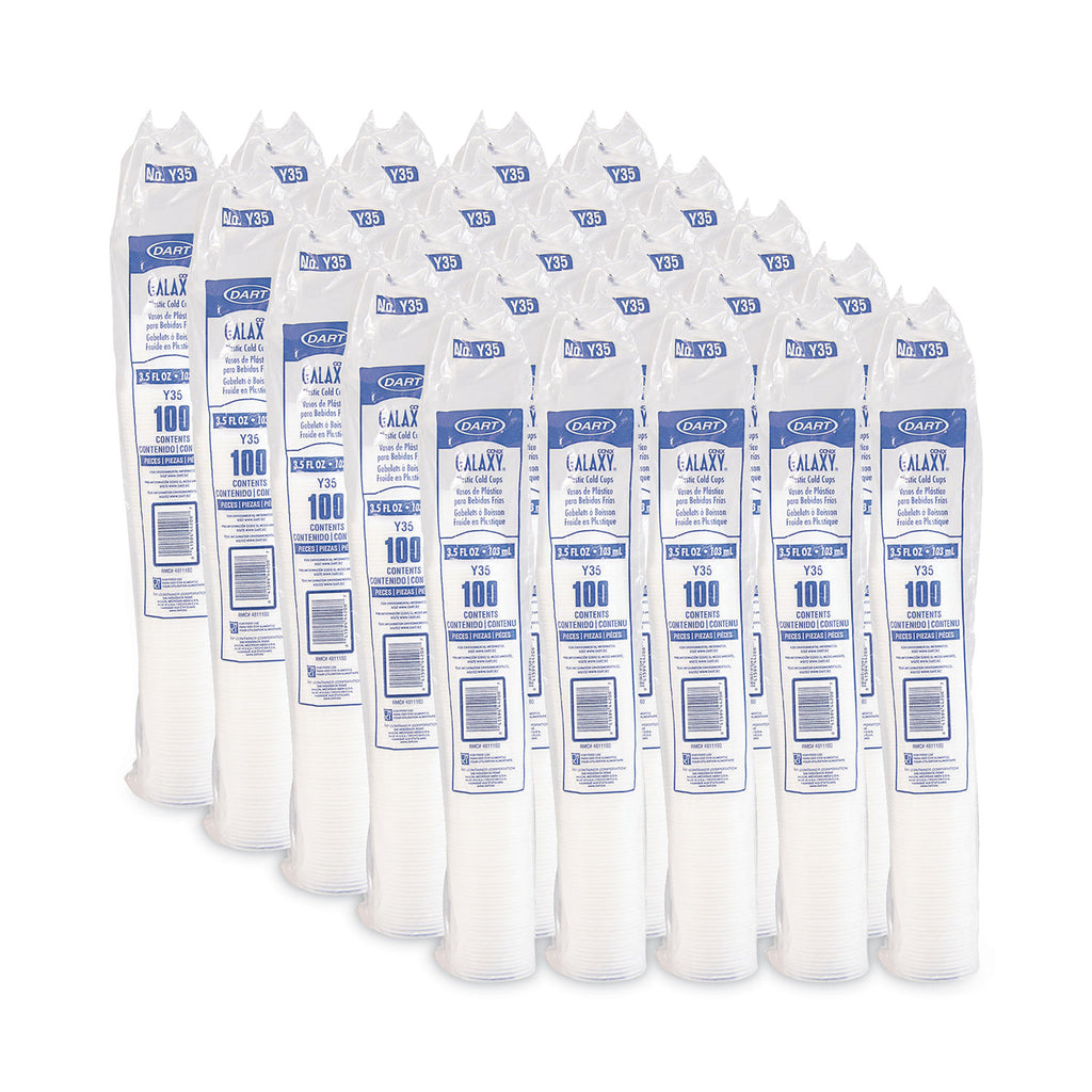 High-Impact Polystyrene Cold Cups, 3.5 oz, Translucent, 100/Pack