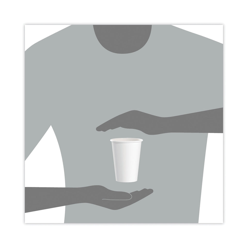 Single-Sided Poly Paper Hot Cups, 12 oz, White, 50/Bag, 20 Bags/Carton