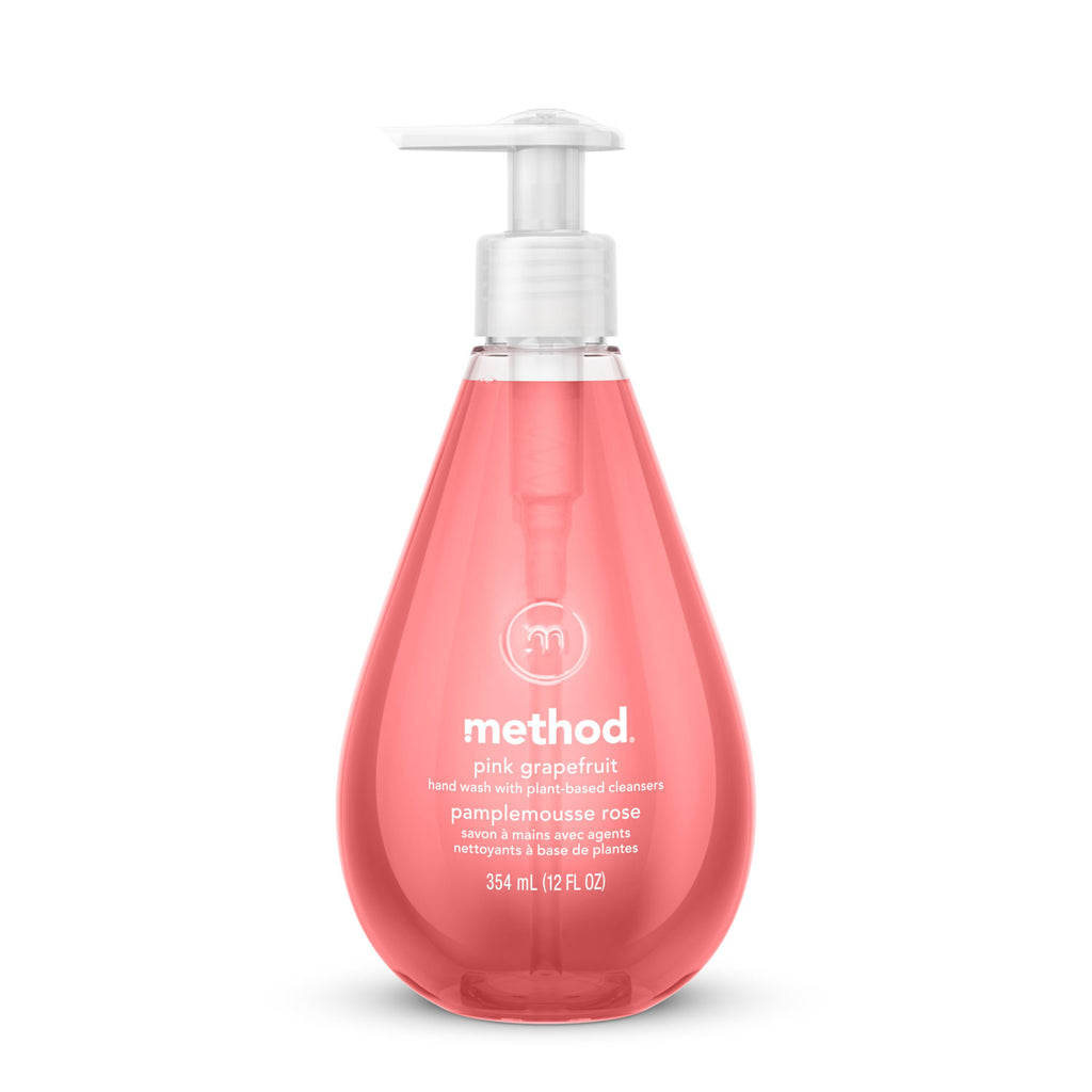 Gel Hand Wash, Pink Grapefruit, 12 oz Pump Bottle
