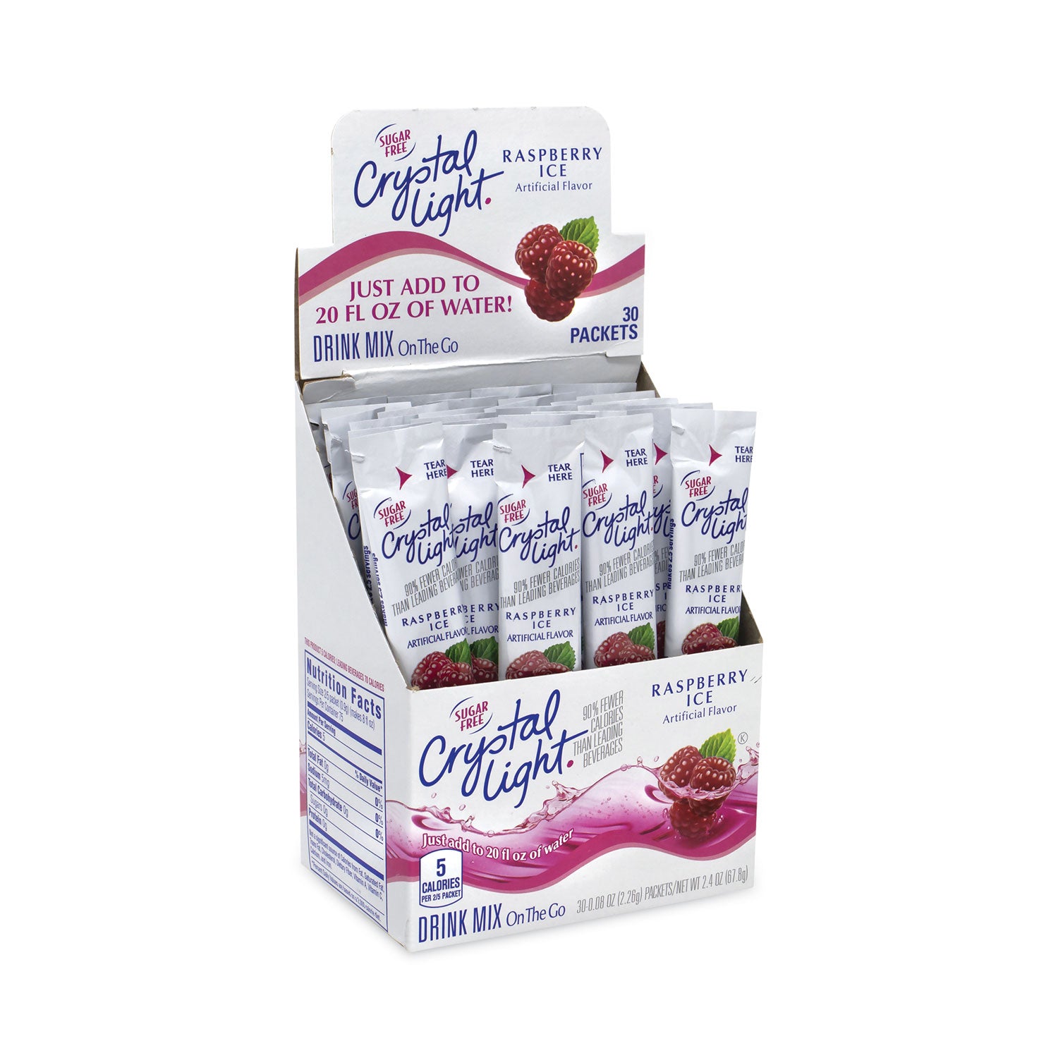 on-the-go-sugar-free-drink-mix-raspberry-ice-008-oz-single-serving-tube-30-pk-2-packs-carton-ships-in-1-3-business-days_grr30700152 - 2