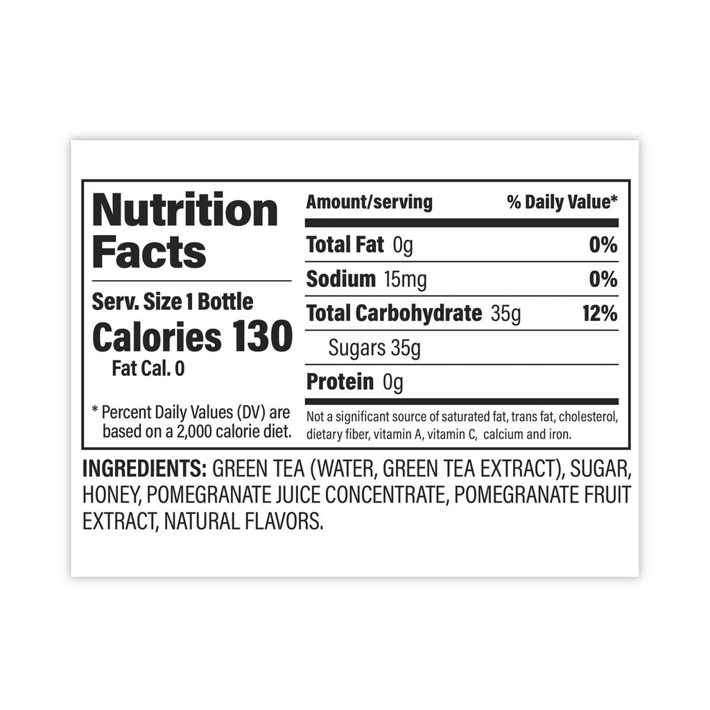 Antioxidant Super Tea, Pomegranate Honey Green Tea, 12 oz Bottles, 6/Carton, Ships in 1-3 Business Days