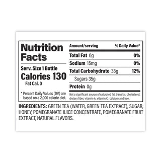 Antioxidant Super Tea, Pomegranate Honey Green Tea, 12 oz Bottles, 6/Carton, Ships in 1-3 Business Days