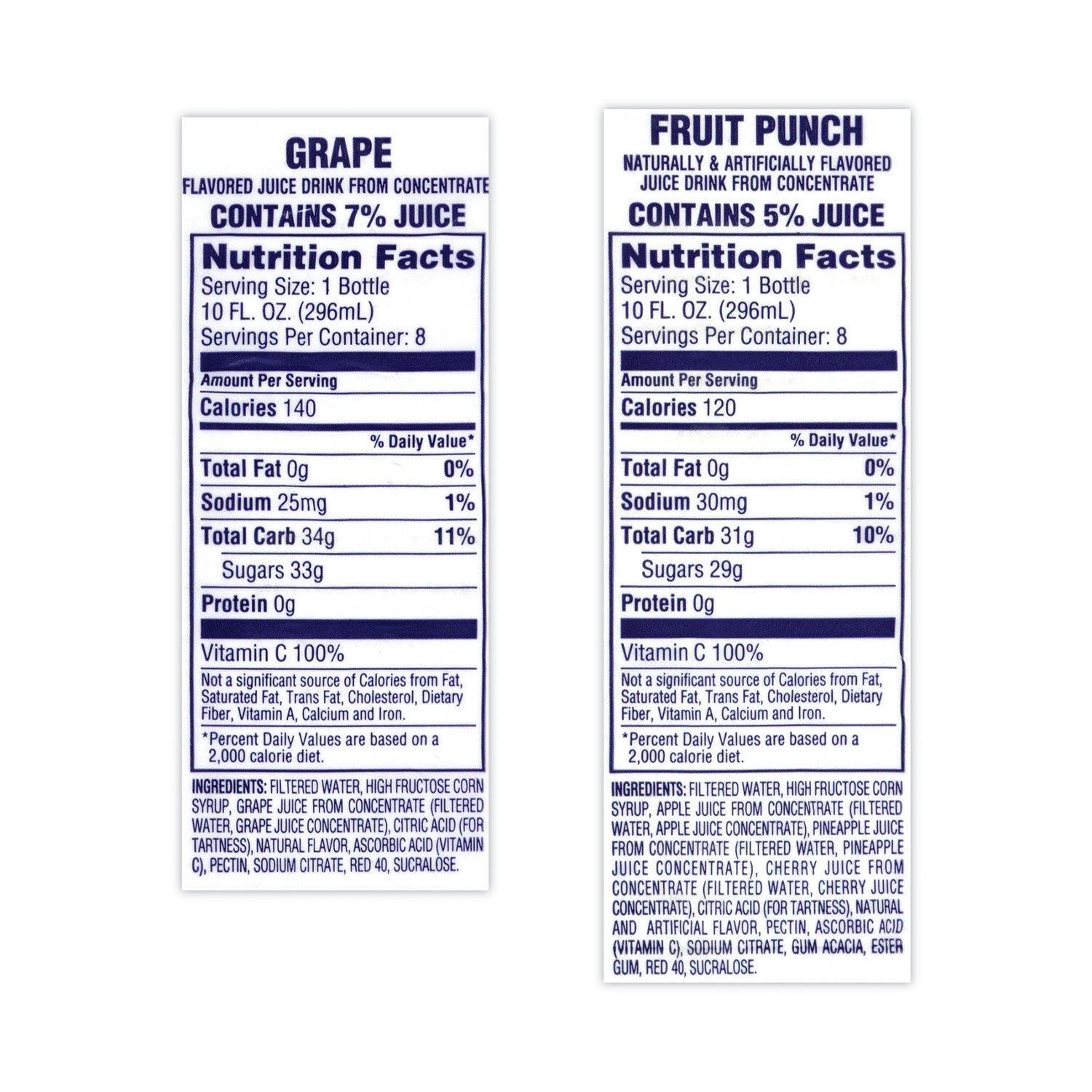 Fruit Juice Variety Pack, Fruit Punch, Grape, and Orange Pineapple, 10 oz Bottles, 24/Carton, Ships in 1-3 Business Days