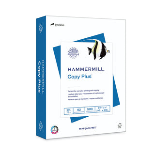 Copy Plus Print Paper, 92 Bright, 20 lb Bond Weight, 8.5 x 11, White, 500 Sheets/Ream, 10 Reams/Carton