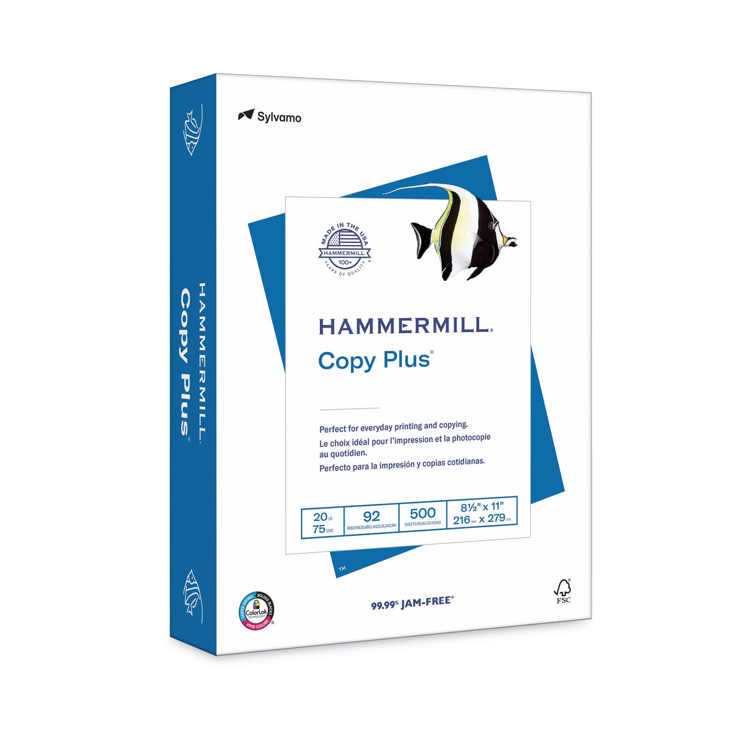 Copy Plus Print Paper, 92 Bright, 20 lb Bond Weight, 8.5 x 11, White, 500 Sheets/Ream, 10 Reams/Carton