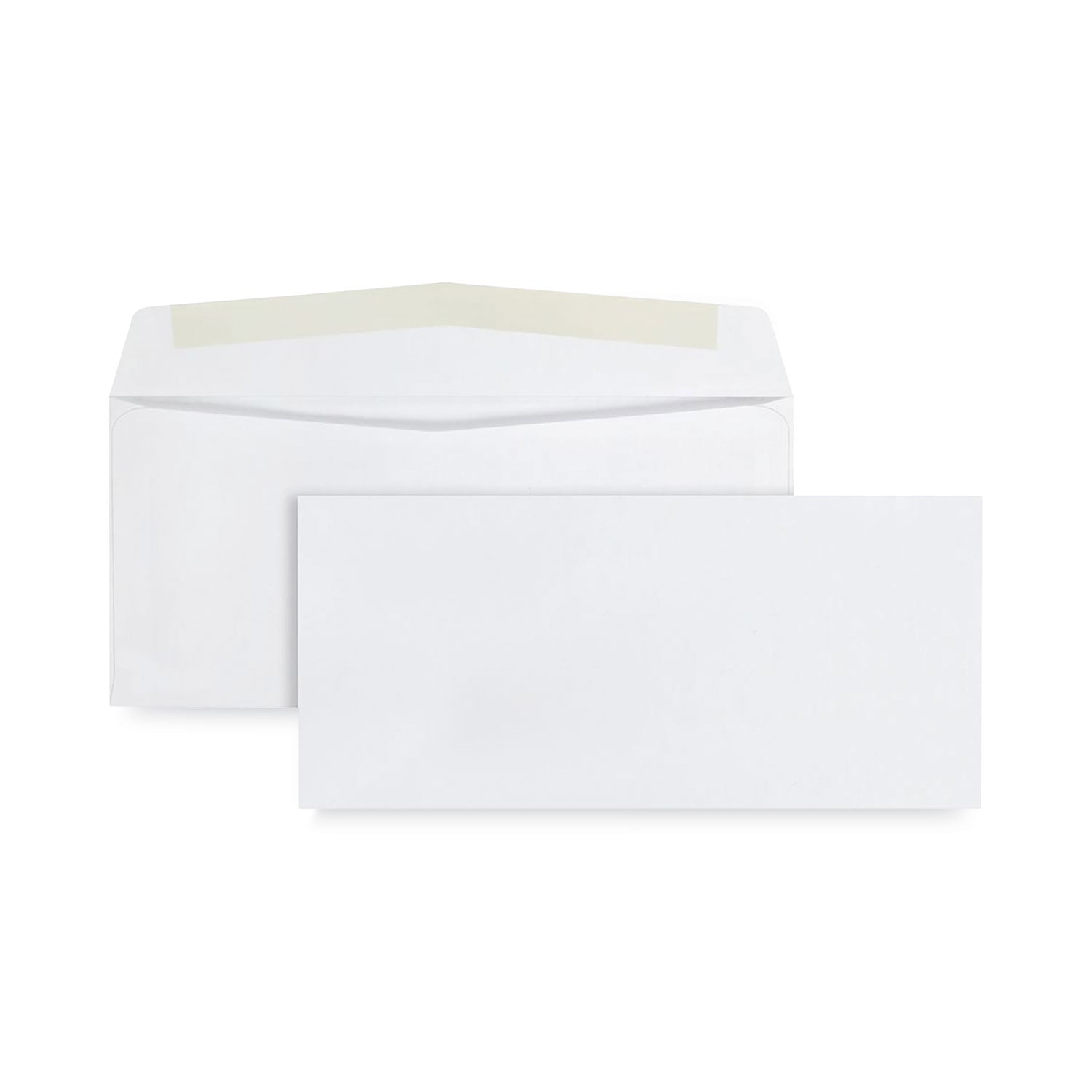 Business Envelope, #10, Commercial Flap, Diagonal Seam, Gummed Closure, 24 lb Bond Weight Paper, 4.13 x 9.5, White, 1,000/Box - 