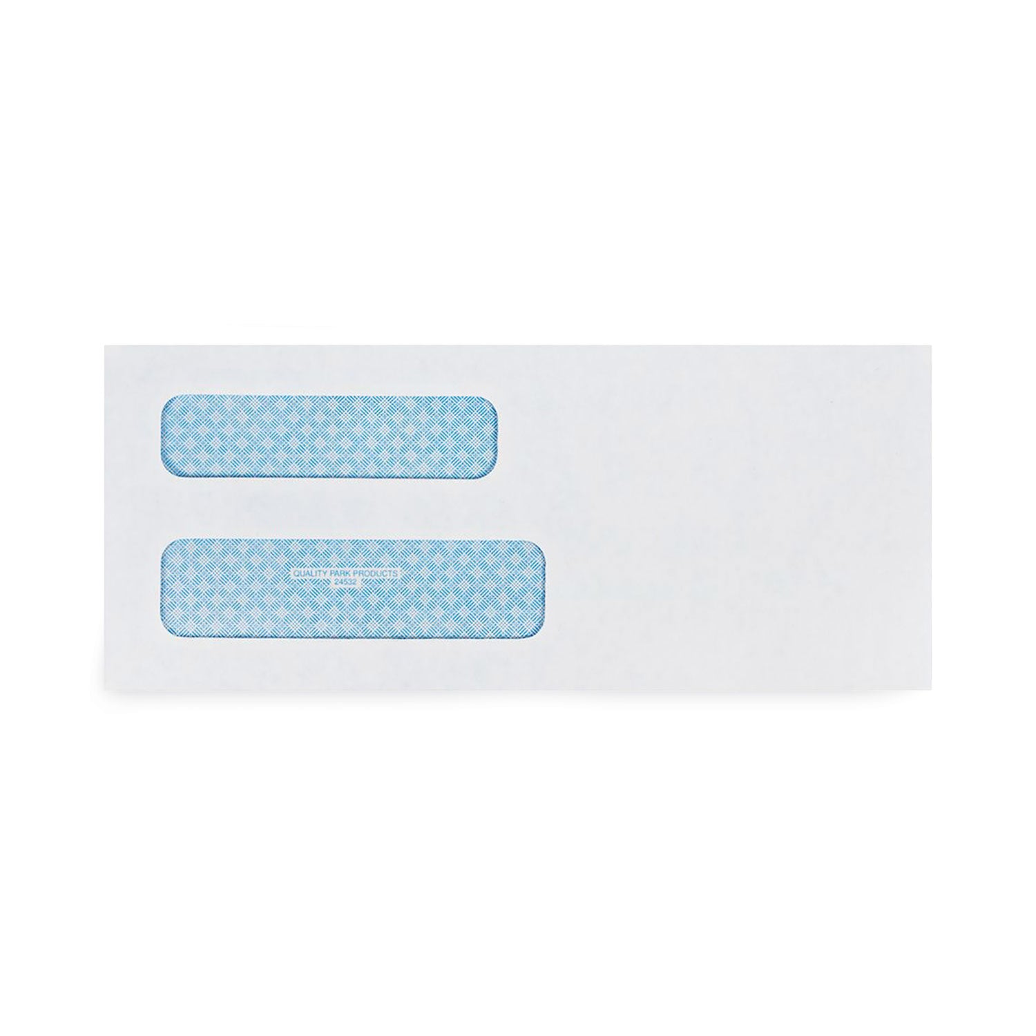 Double Window Security-Tinted Check Envelope, #8 5/8, Commercial Flap, Gummed Closure, 3.63 x 8.63, White, 1,000/Box - 