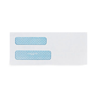 Double Window Security-Tinted Check Envelope, #8 5/8, Commercial Flap, Gummed Closure, 3.63 x 8.63, White, 1,000/Box - 
